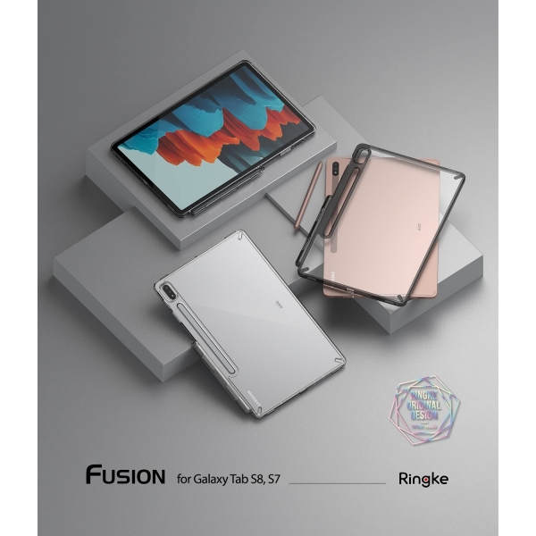 Rin gke Fusion Blmeli Samsung Tab S8 Klf-Clear