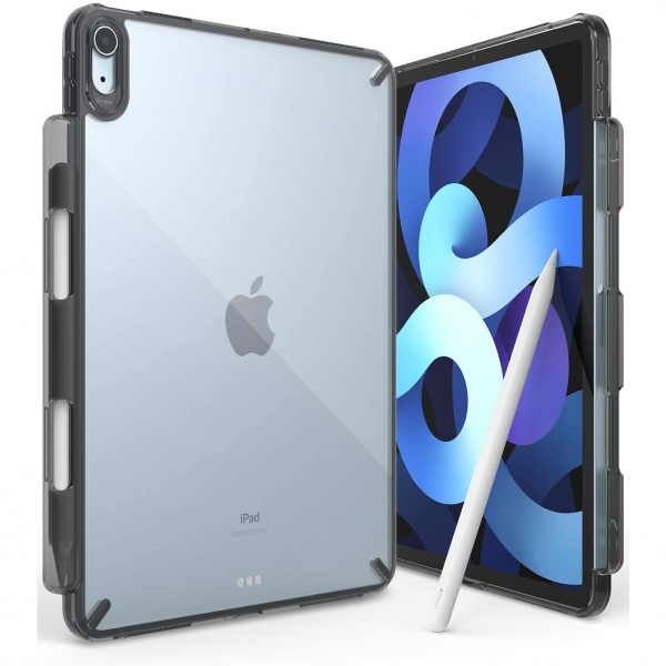 Rin gke Fusion iPad Air 4 Kalem Blmeli Klf-Black
