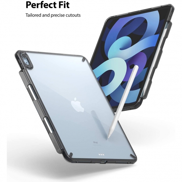 Rin gke Fusion iPad Air 4 Kalem Blmeli Klf-Black