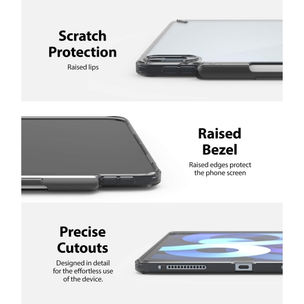 Rin gke Fusion iPad Air 4 Kalem Blmeli Klf-Black