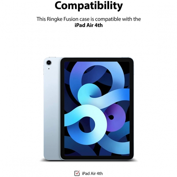 Rin gke Fusion iPad Air 4 Kalem Blmeli Klf-Clear