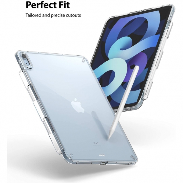 Rin gke Fusion iPad Air 4 Kalem Blmeli Klf-Clear