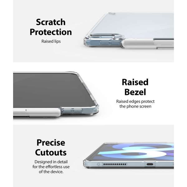 Rin gke Fusion iPad Air 4 Kalem Blmeli Klf-Clear