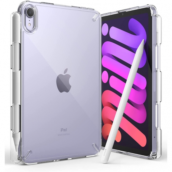 Rin gke Fusion iPad Mini 6 Kalem Blmeli Klf-Clear