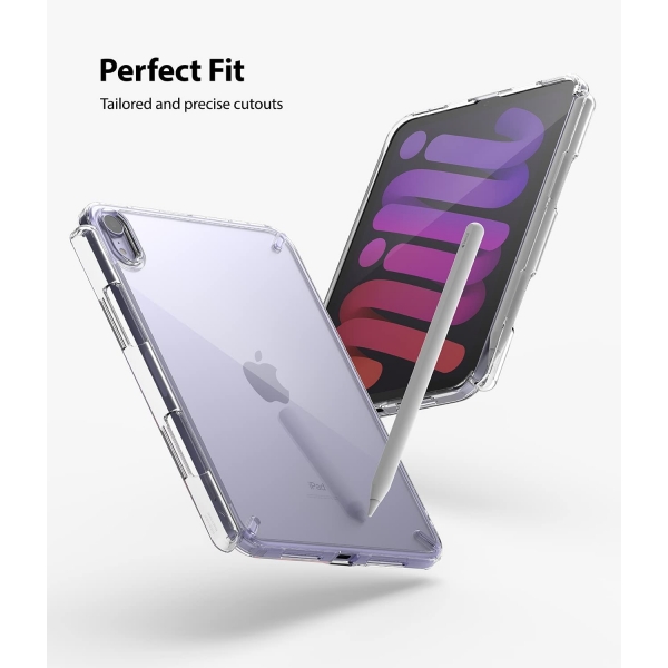 Rin gke Fusion iPad Mini 6 Kalem Blmeli Klf-Clear