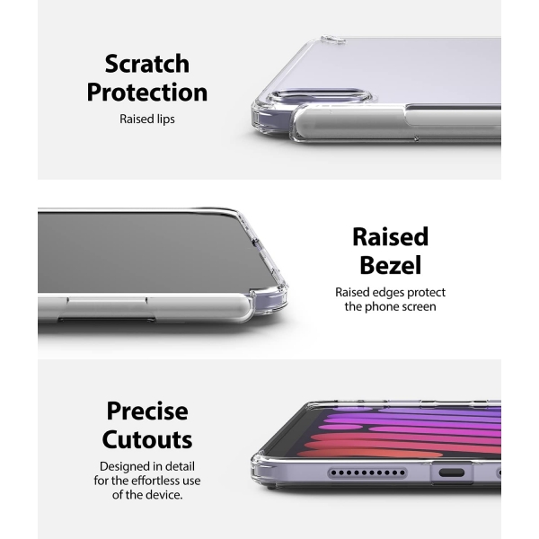 Rin gke Fusion iPad Mini 6 Kalem Blmeli Klf-Clear