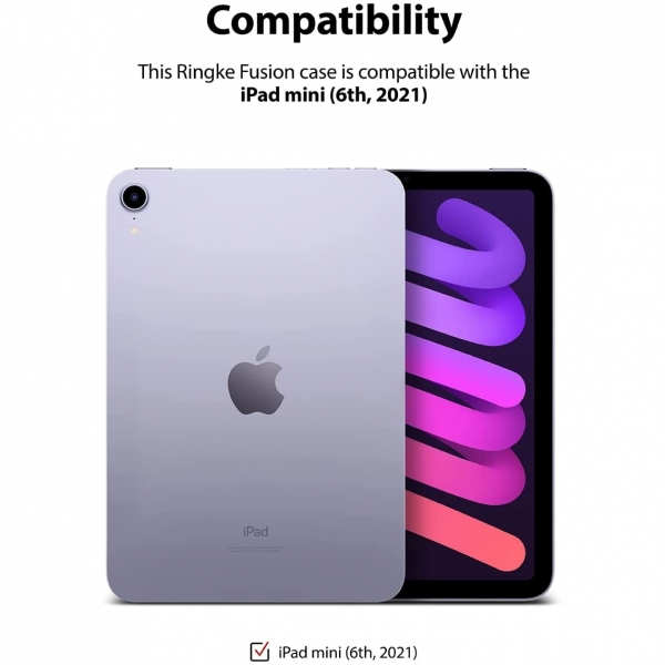 Rin gke Fusion iPad Mini 6 Kalem Blmeli Klf-Black