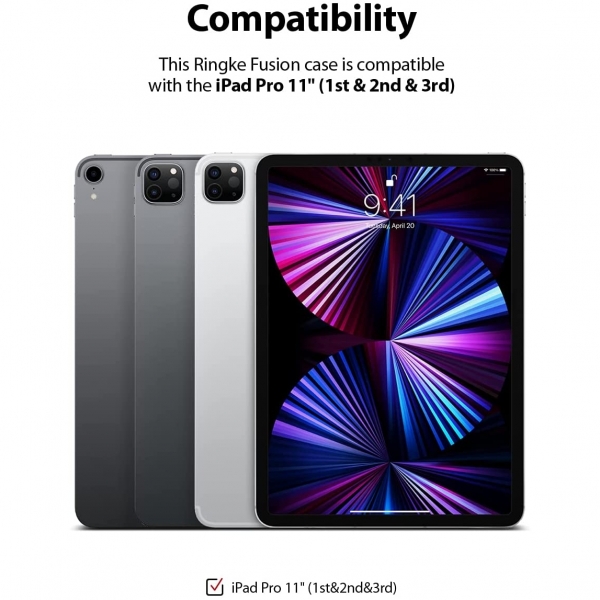 Rin gke Fusion iPad Pro Kalem Blmeli Klf (11 in)-Black