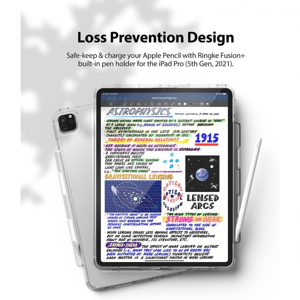 Rin gke Fusion iPad Pro Kalem Blmeli Klf (12.9 in)-Clear