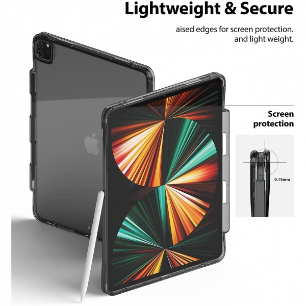 Ringke Fusion Serisi iPad Pro Kalem Blmeli Klf (12.9 in)(5.Nesil)-Black