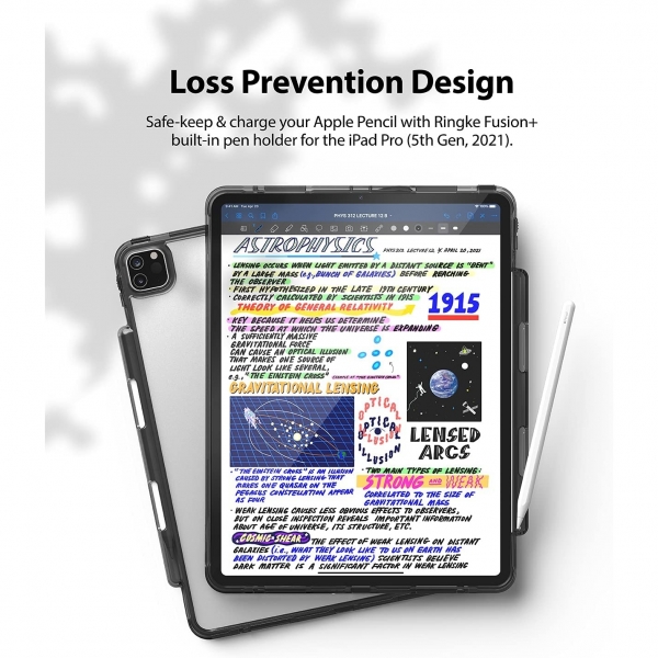 Rin gke Fusion iPad Pro Kalem Blmeli Klf (12.9 in)-Black