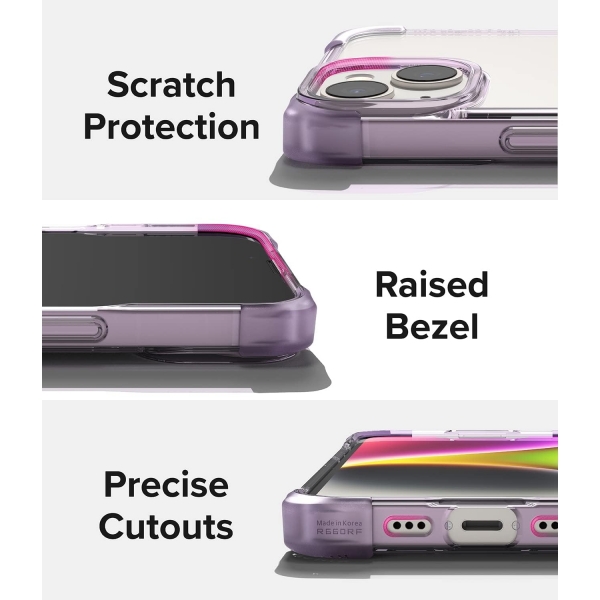 Rin gke Fusion iPhone 14 effaf Klf-Clear Purple
