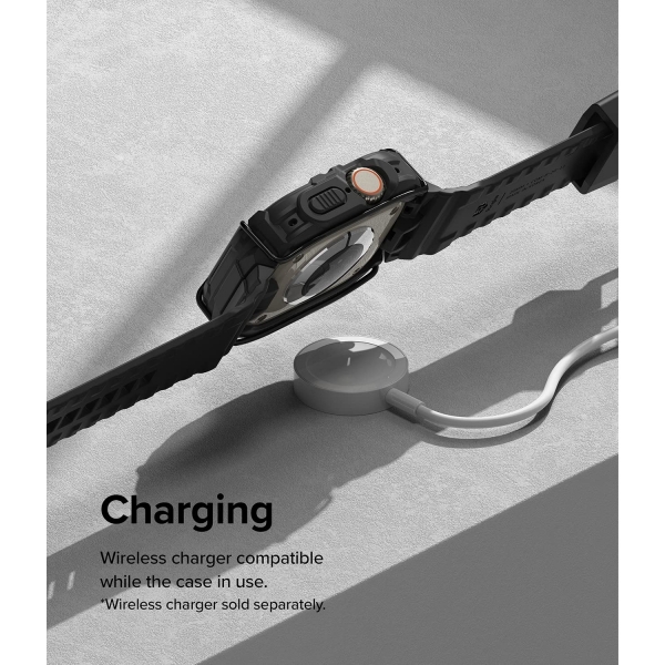 Ringke Fusion X Guard Serisi Apple Watch Ultra/2.Nesil Korumal Klf (49mm)-Black