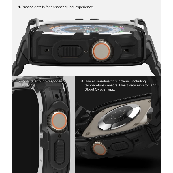Rin gke Fusion X Apple Watch Ultra/2.Nesil Klf (49mm)-Black