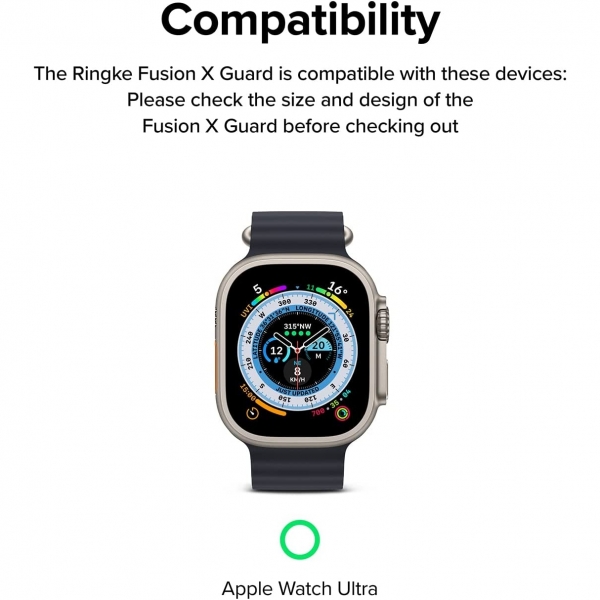 Ringke Fusion X Guard Serisi Apple Watch Ultra/2.Nesil Korumal Klf (49mm)-Black