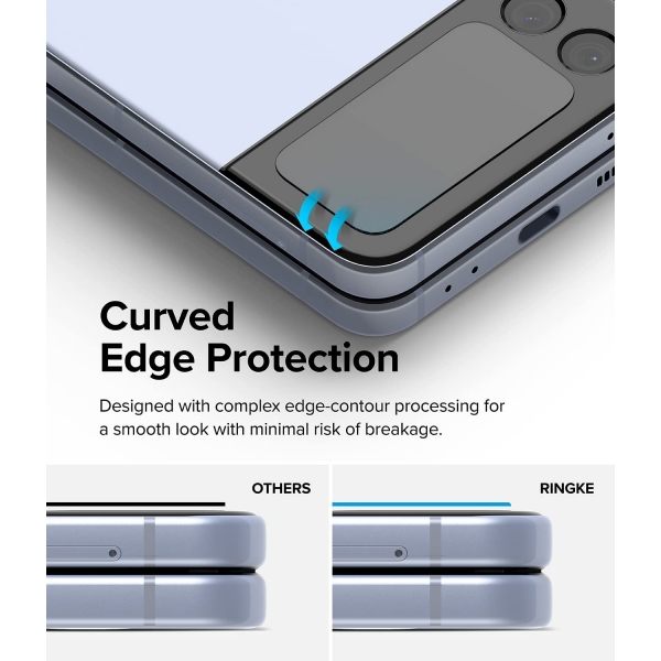 Ringke Galaxy Z Flip 4 Temperli Kapak Cam Ekran Koruyucu(3 Paket)