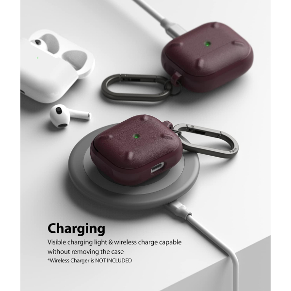 Rin gke Hinge Apple AirPods 3.Nesil Klf -Burgundy 