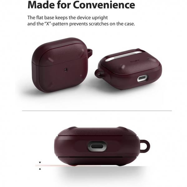 Rin gke Hinge Apple AirPods 3.Nesil Klf -Burgundy 