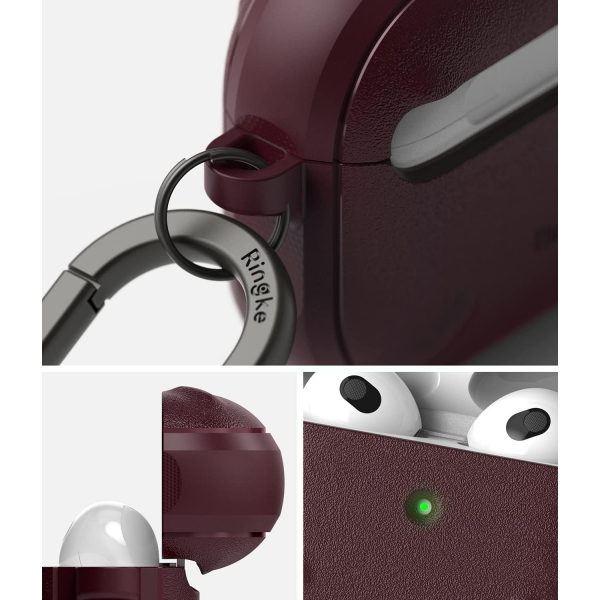 Rin gke Hinge Apple AirPods 3.Nesil Klf -Burgundy 