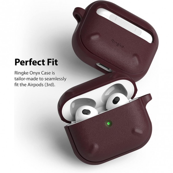 Rin gke Hinge Apple AirPods 3.Nesil Klf -Burgundy 