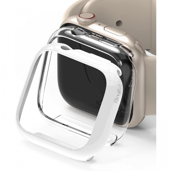 Rin gke nce Apple Watch 7 45mm Bumper Klf -Clear White
