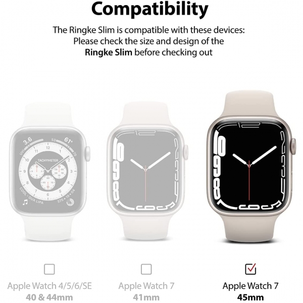 Ringke nce Apple Watch 7 Bumper Klf (45mm)(2 Adet)-Clear