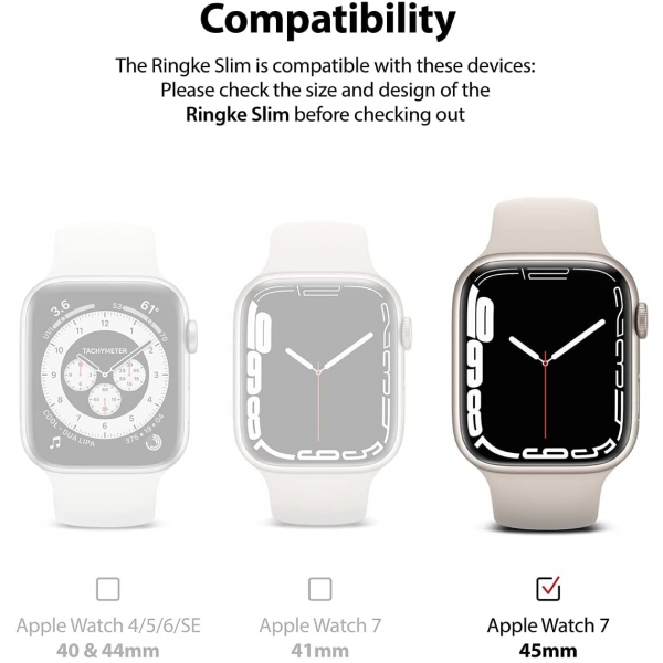 Rin gke nce Apple Watch 7 45mm Bumper Klf -Clear