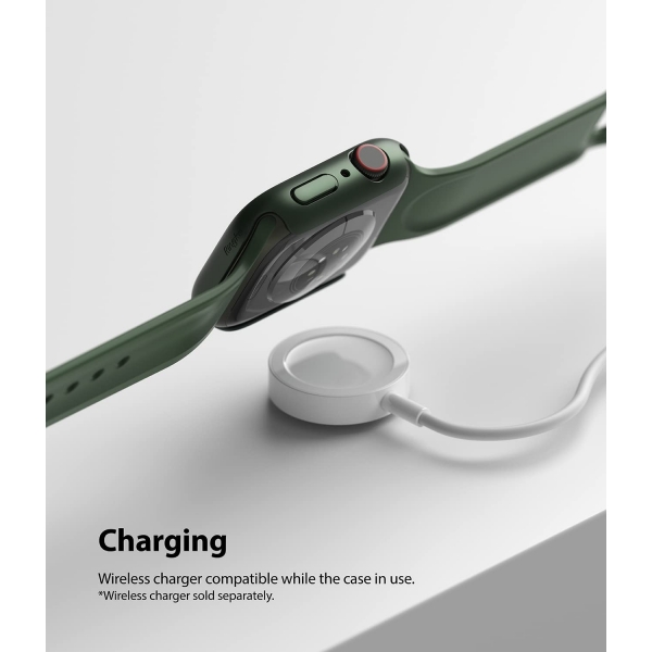Ringke nce Apple Watch 7 Bumper Klf (45mm)(2 Adet)-Clear Deep Green