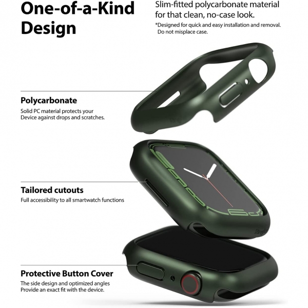 Rin gke nce Apple Watch 7 45mm Bumper Klf -Clear Deep Green
