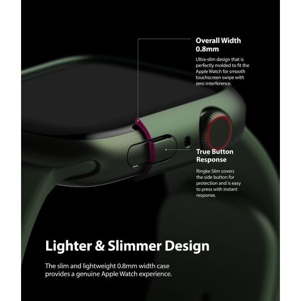 Rin gke nce Apple Watch 7 45mm Bumper Klf -Clear Deep Green