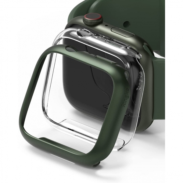 Rin gke nce Apple Watch 7 45mm Bumper Klf -Clear Deep Green