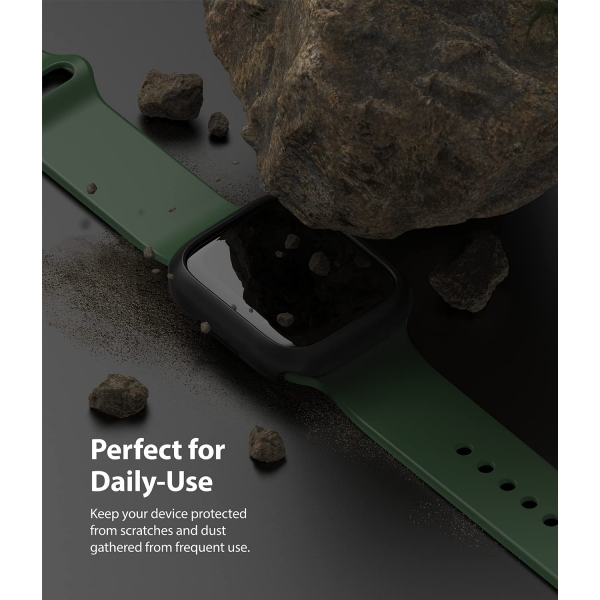 Rin gke nce Apple Watch 7 45mm Bumper Klf -Clear Matte Black