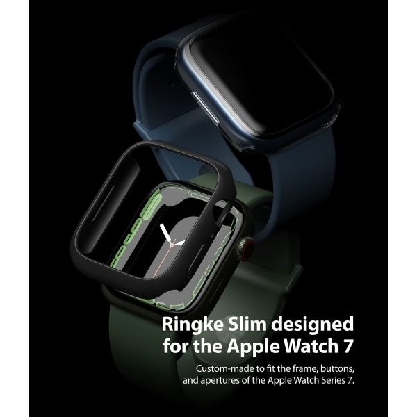 Rin gke nce Apple Watch 7 45mm Bumper Klf -Clear Matte Black