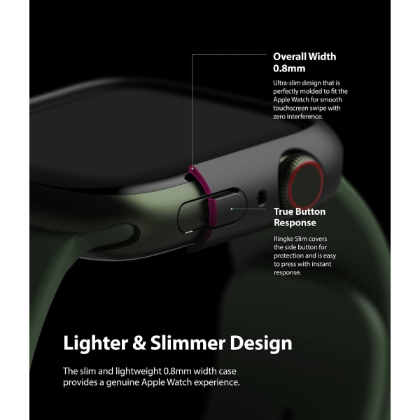 Rin gke nce Apple Watch 7 45mm Bumper Klf -Clear Matte Black