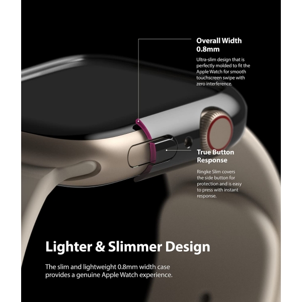 Ringke nce Apple Watch 7 Bumper Klf (45mm)(2 Adet)-Clear Dark Chrome
