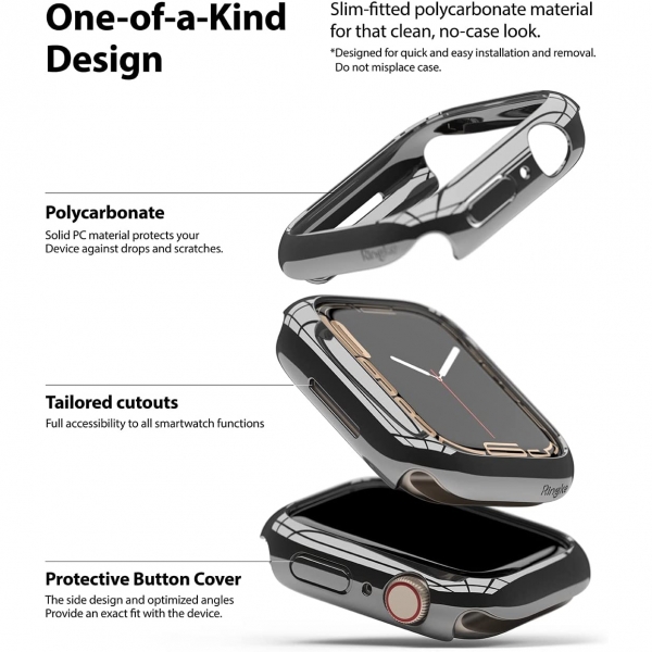 Rin gke nce Apple Watch 7 45mm Bumper Klf -Clear Dark Chrome