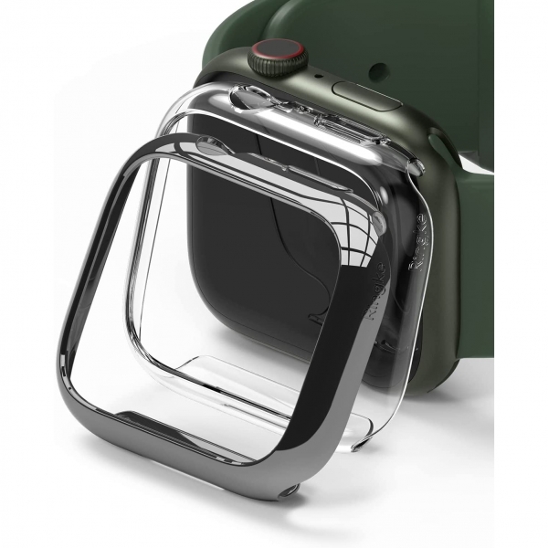 Rin gke nce Apple Watch 7 45mm Bumper Klf -Clear Dark Chrome