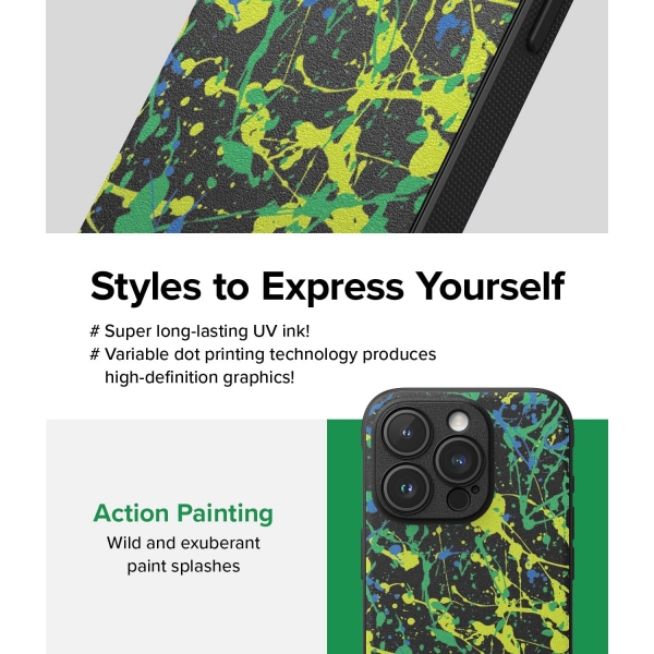 Ringke Onyx Design Serisi Apple iPhone 15 Pro Klf-Action Painting