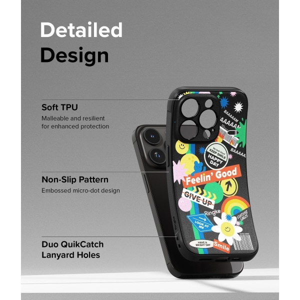 Rin gke Onyx Design Serisi Apple iPhone 15 Pro Klf-Sticker
