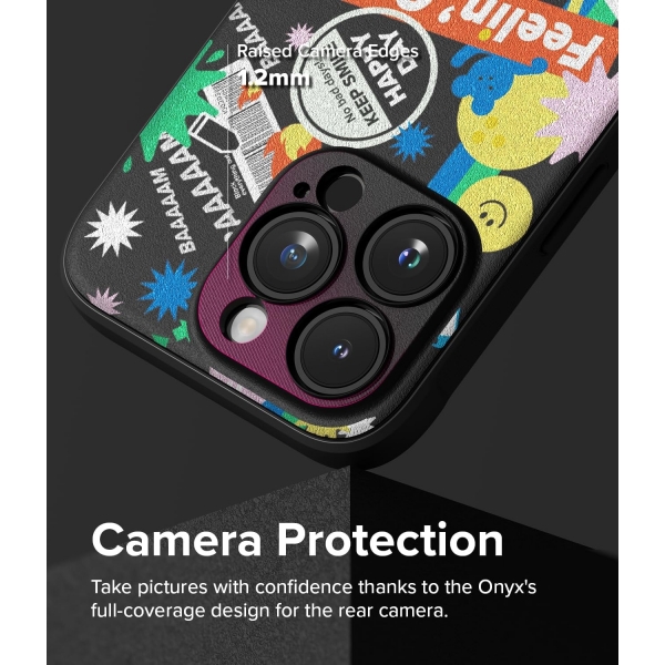 Rin gke Onyx Design Serisi Apple iPhone 15 Pro Klf-Sticker