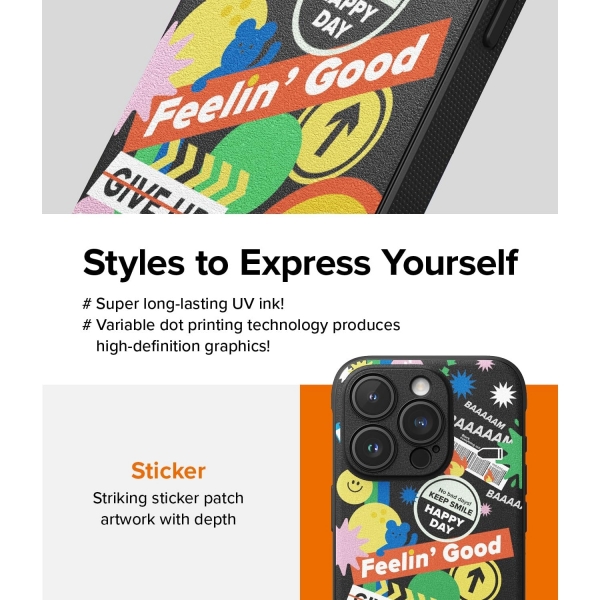 Rin gke Onyx Design Serisi Apple iPhone 15 Pro Klf-Sticker