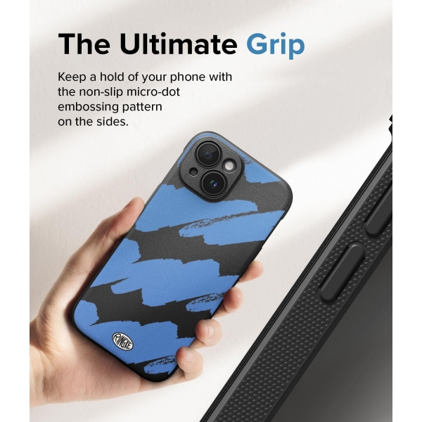 Rin gke Onyx Design iPhone 15 Plus Klf-Blue Brush