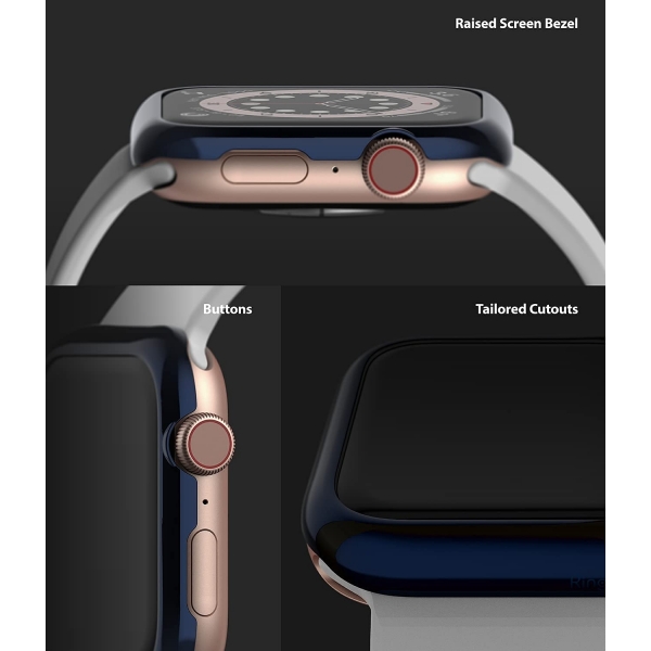 Ringke Paslanmaz elik Apple Watch 6 Bumper Klf (40mm)-Deep Blue