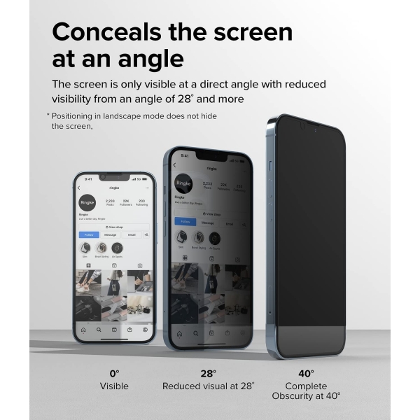 Rin gke Privacy iPhone 14 Pro Max Cam Ekran Koruyucu