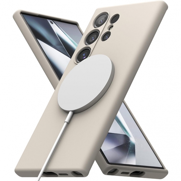 Rin gke Galaxy S24 Ultra MagSafe Silikon Klf-Stone