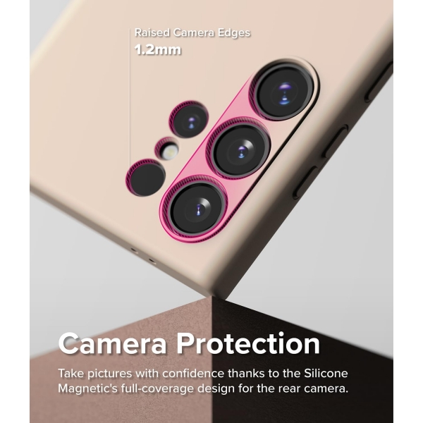 Rin gke Galaxy S24 Ultra MagSafe Silikon Klf-Pink Sand 