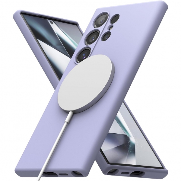 Rin gke Galaxy S24 Ultra MagSafe Silikon Klf-Lavender