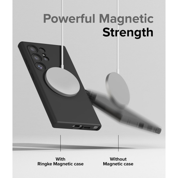 Rin gke Galaxy S24 Ultra MagSafe Silikon Klf-Black