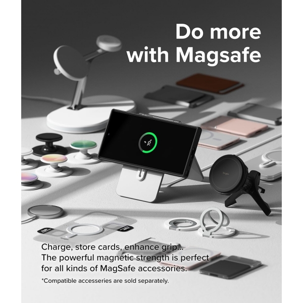 Rin gke Galaxy S24 Ultra MagSafe Silikon Klf-Black