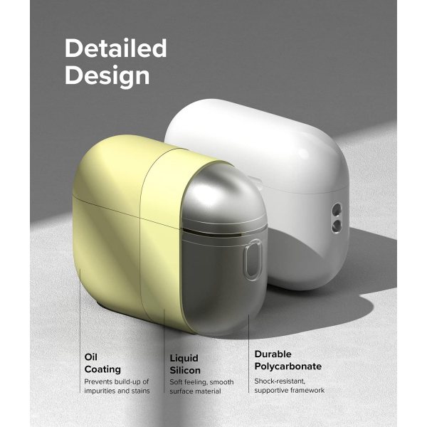 Rin gke Silikon Apple AirPods Pro 2.Nesil Klf -Cream 